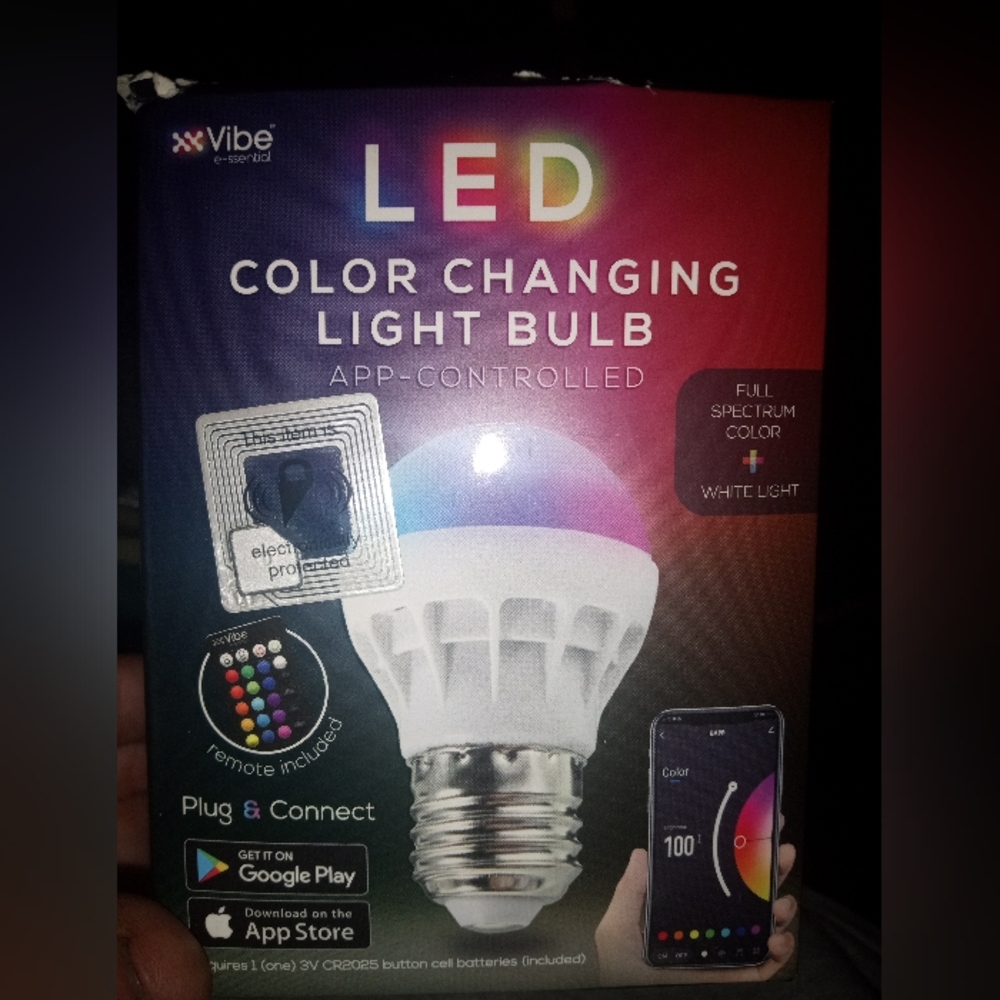 Vibe LED Color Changing Light Bulb Remote Included App Controlled